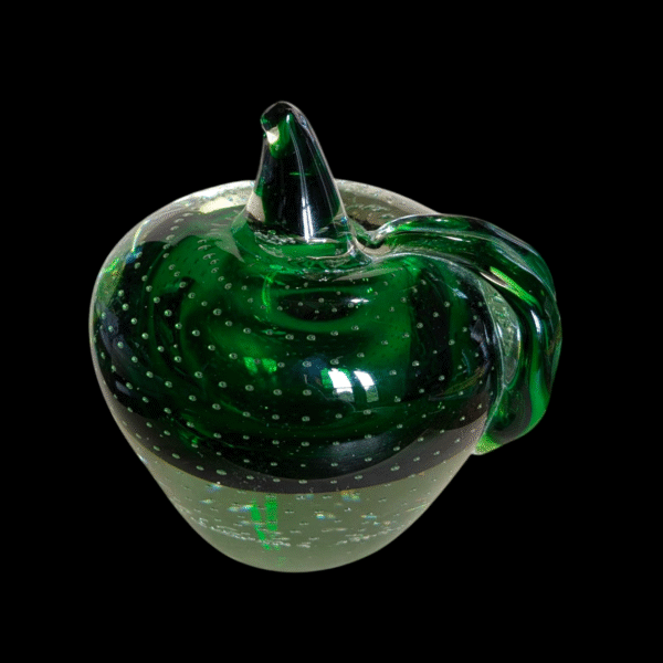 Large Green Italian Glass Apple Paperweight