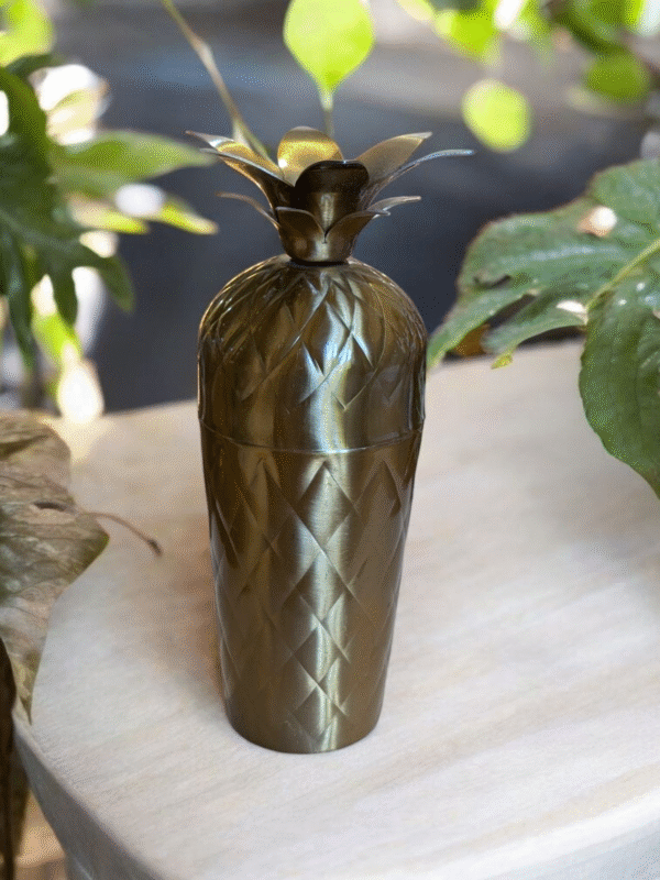 Mid Century Brass Pineapple Cocktail Shaker - Image 3