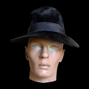 Vintage Austin Reed Of Regent Street Black Fur Felt Fedora Hat – Satin Lined, Leather Band