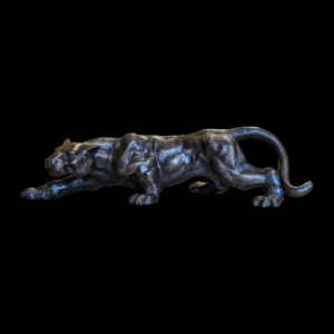 Cast Iron Panther Sculpture – Heavyweight Decorative Big Cat in Prowling Stance