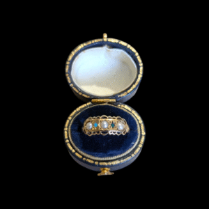 9ct Yellow Gold Pearl and Gemstone Ring – Elegant Vintage Style
