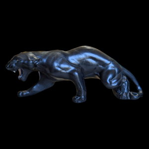Mid-Century Black Ceramic Panther