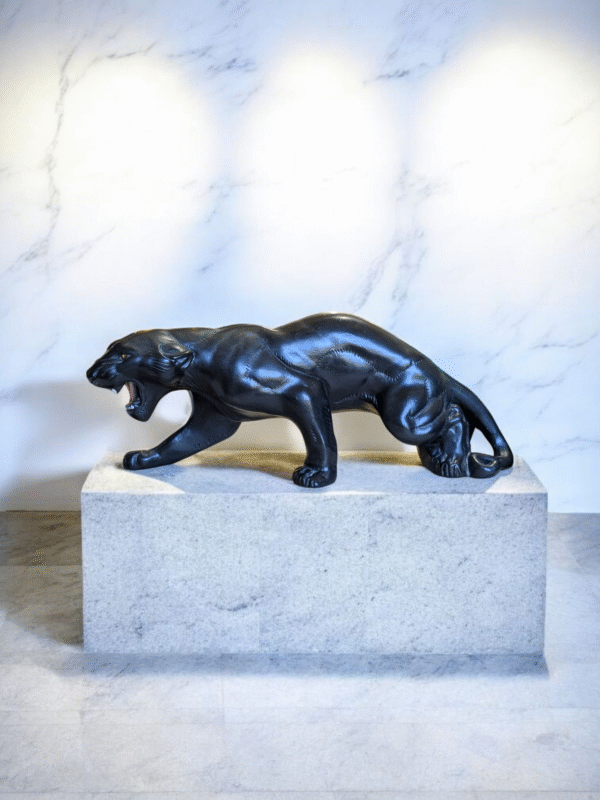 Mid-Century Black Ceramic Panther - Image 3