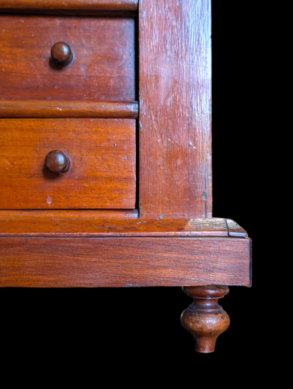 Victorian Panel-Backed Flame Mahogany Miniature Scotch Chest with Bone Inlay - Image 3
