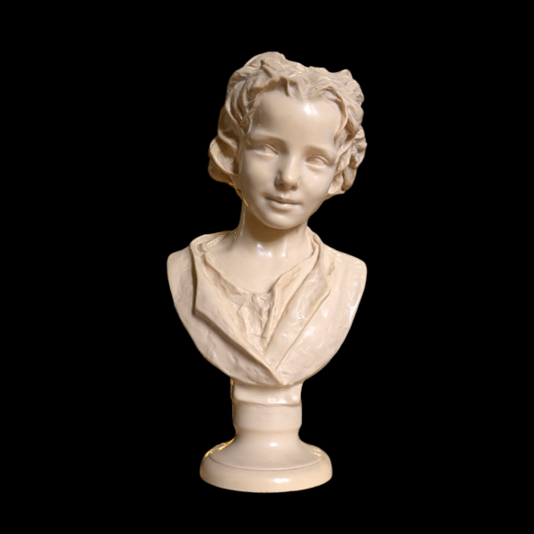 1898 Signed Bust of a Young Boy by Alexandre Morlon