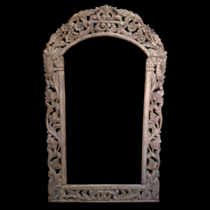 Monumental Antique Hand-Carved Frame – Floral & Foliate Openwork with Arched Top
