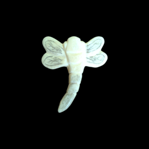 Early 20th Century Carved Chinese Bovine Bone Dragonfly Pendant