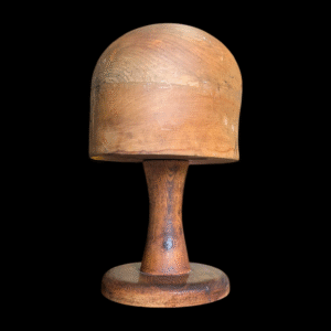 Antique Milliner’s Wooden Hat Block On Stand – Early 20th Century