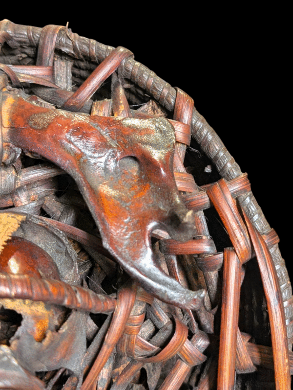 Authentic Tribal Monkey Skull Ritual Basket – Ethnographic Ceremonial Artefact - Image 3