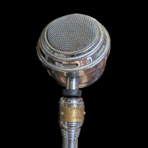 1940's MECO Chrome Desktop Microphone with Cast Iron Base – Art Deco Broadcast