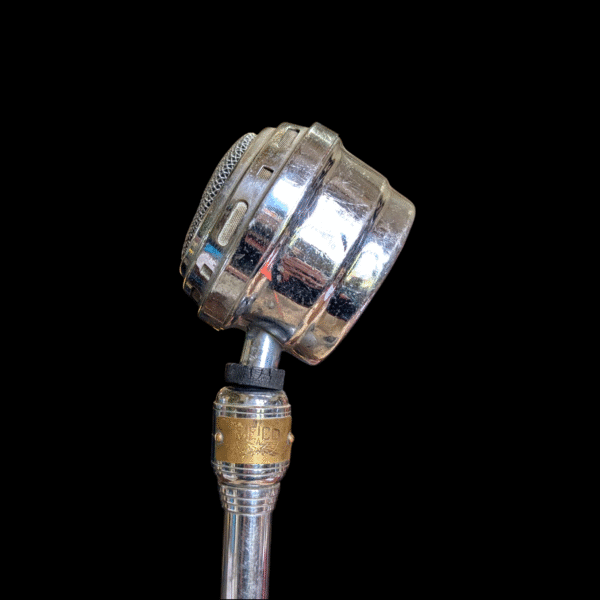 1940's MECO Chrome Desktop Microphone with Cast Iron Base – Art Deco Broadcast - Image 3