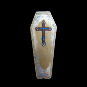 Antique Coffin-Shaped Snuff Box with Inlaid Cross – Gothic Curio