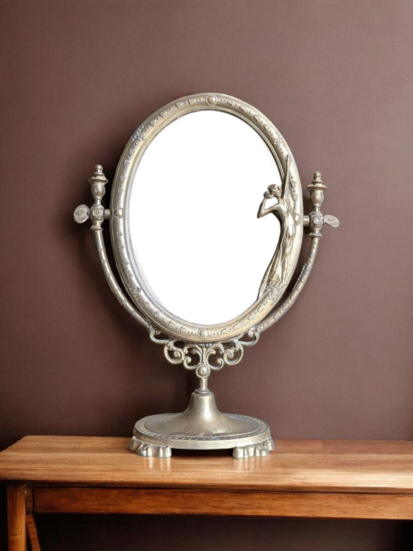 Brass Framed Art Nouveau Vanity Mirror - Image 3