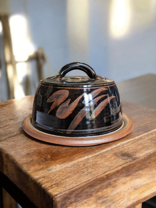 John Lomas Studio Pottery Glazed Cheese Dish - Image 2
