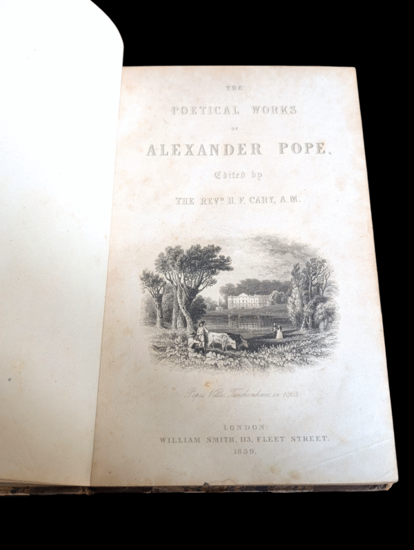 The Poetical Works of Alexander Pope – 1839 Leather-Bound Edition Edited by Rev. H. F. Cary - Image 2