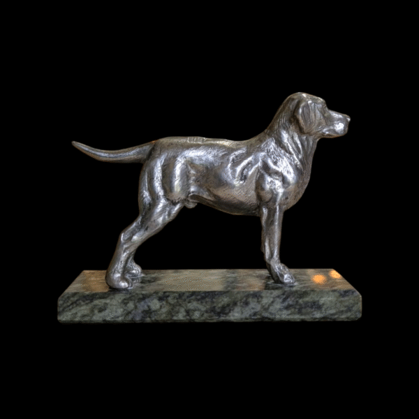 Art Deco Dog On Marble Socle - Image 2