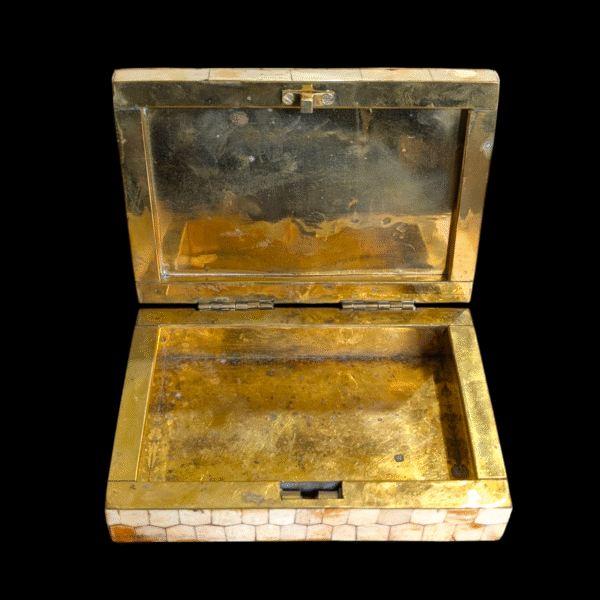 Indian Brass Box Veneered With Bone - Image 2