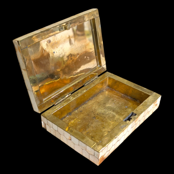 Indian Brass Box Veneered With Bone - Image 5