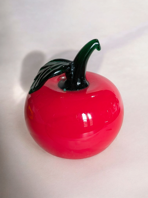 Art Glass Apple Paperweight - Image 2