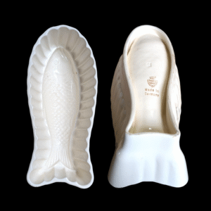 Vintage German Ceramic Fish Mould – White Glazed Terrine Mould – “Made in Germany”
