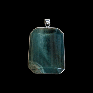 Large Sterling Silver & Moss Agate Pendant