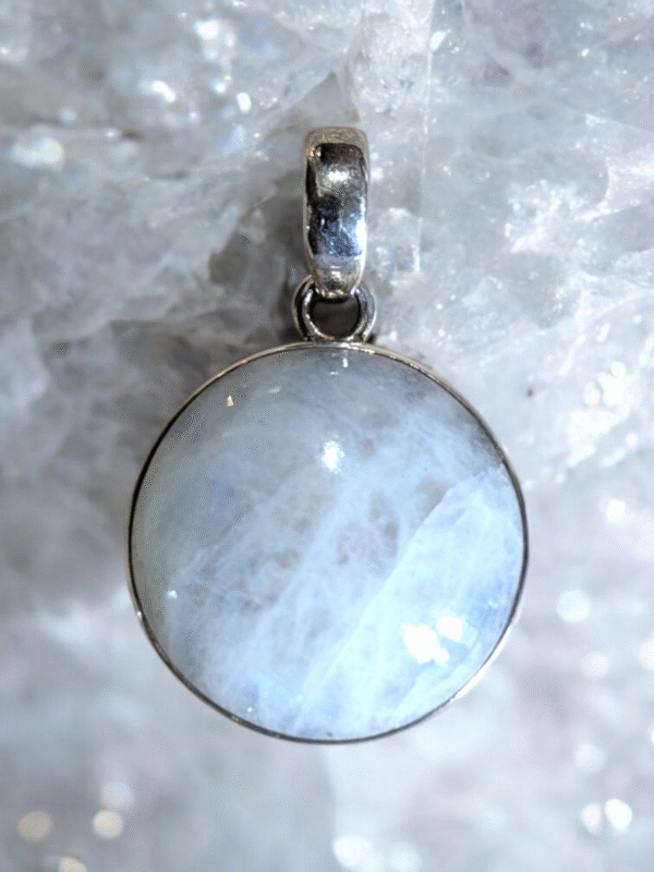 Sterling Silver & Rainbow Moonstone Pendant - Image 2
