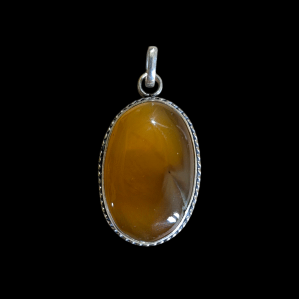 Sterling Silver & Agate Carnelian Pendant