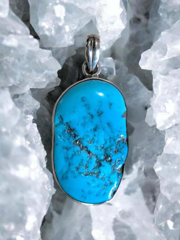 Large Sterling Silver & Turquoise Pendant - Image 2