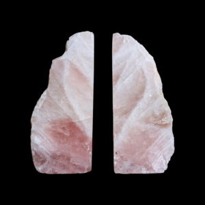 Natural Rose Quartz Bookend Pair