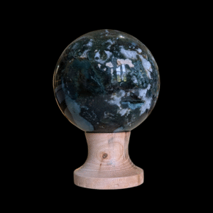 Moss Agate Sphere On Stand