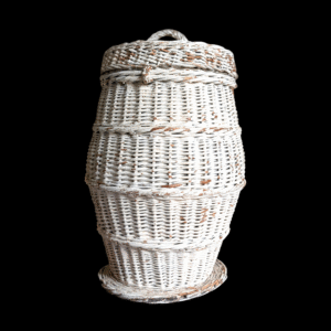 Large White Vintage Wicker Basket
