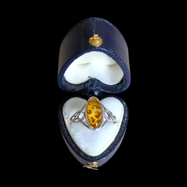 Sterling Silver and Amber Ring – Size N½ - Image 5