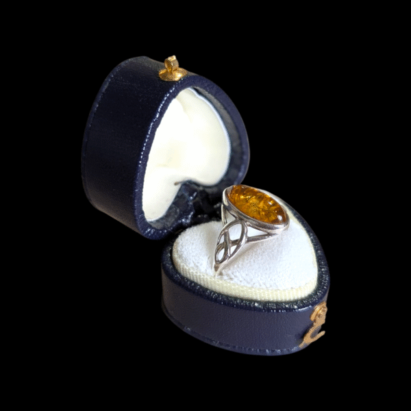 Sterling Silver and Amber Ring – Size N½