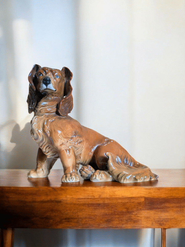 Large Model Long Haired Dachshund 1940's By Karl ENS In Porcelain - Image 2