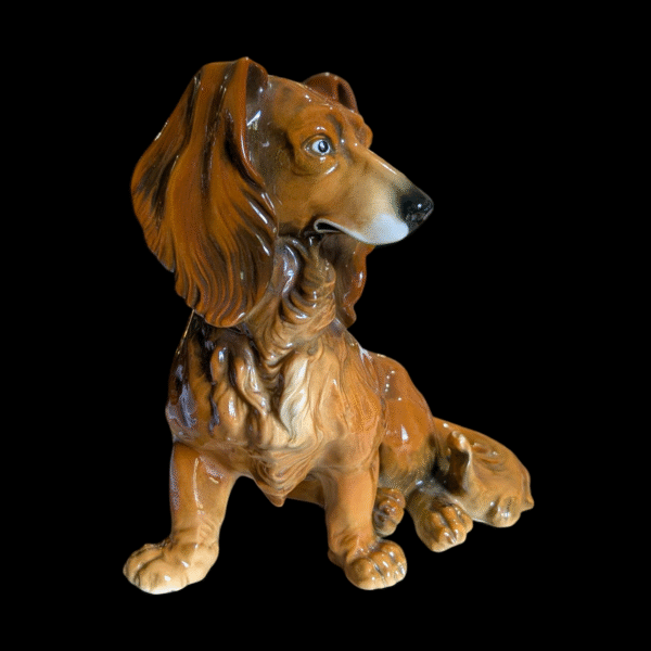 Large Model Long Haired Dachshund 1940's By Karl ENS In Porcelain - Image 3