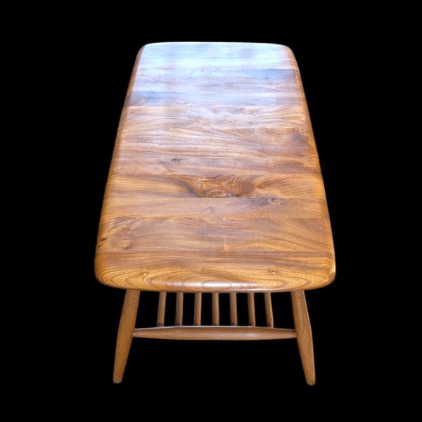Vintage Ercol Model 459 Coffee Table – Low Elm & Beech Slat Shelf Table - Image 5