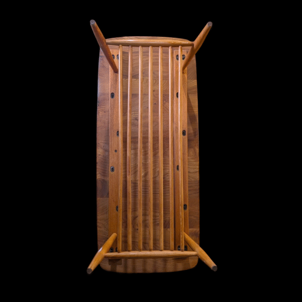 Vintage Ercol Model 459 Coffee Table – Low Elm & Beech Slat Shelf Table - Image 3