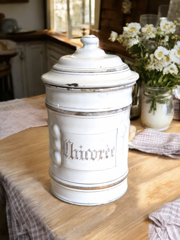 French Enamelled 'Chicoree' Canister - Image 2