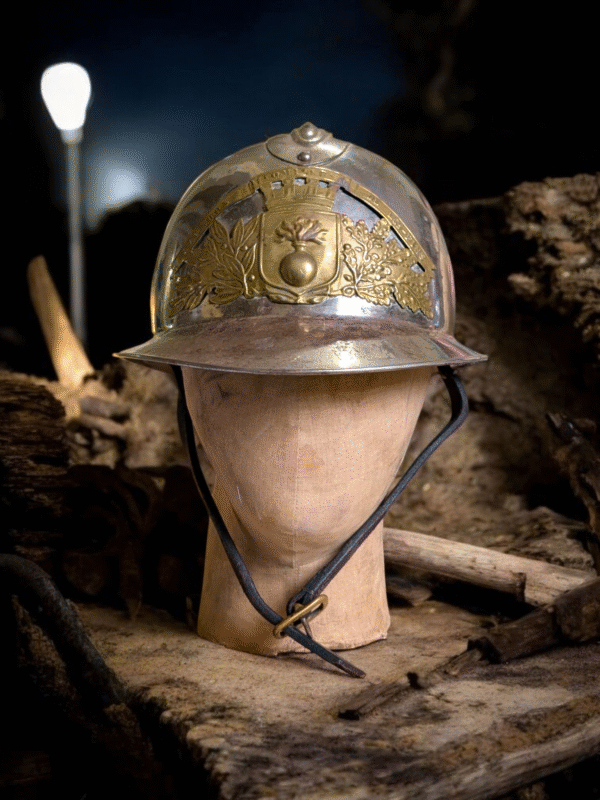 Vintage French Fireman's Helmet - Image 3