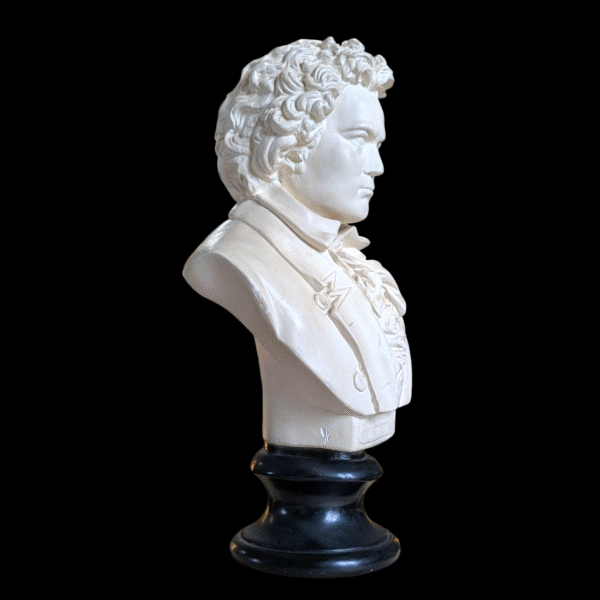 Classical Plaster Bust of Beethoven on Ebonised Base - Image 2