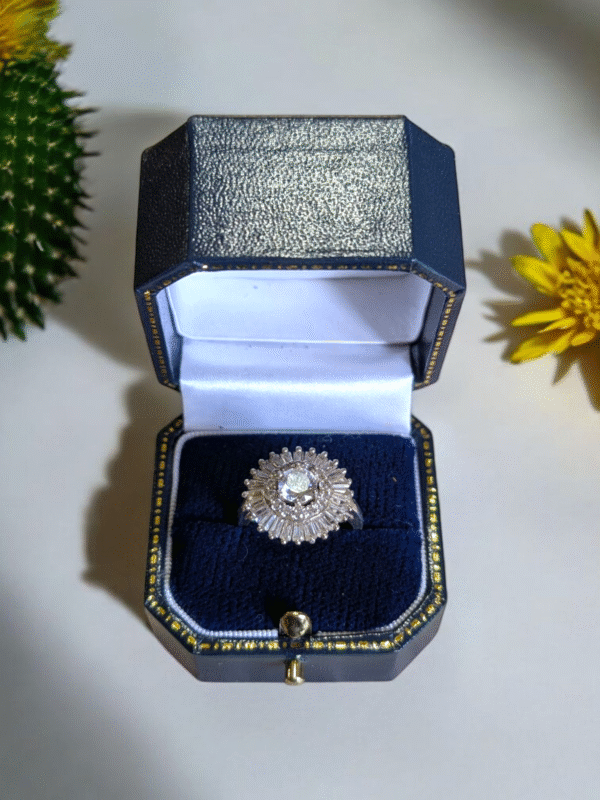 Sterling Silver CZ Cluster Ring - Size N - Image 2