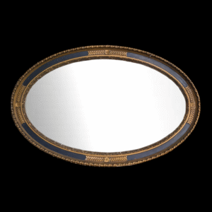 Ebonised Gilt Oval Wall Mirror Of Rococo Style