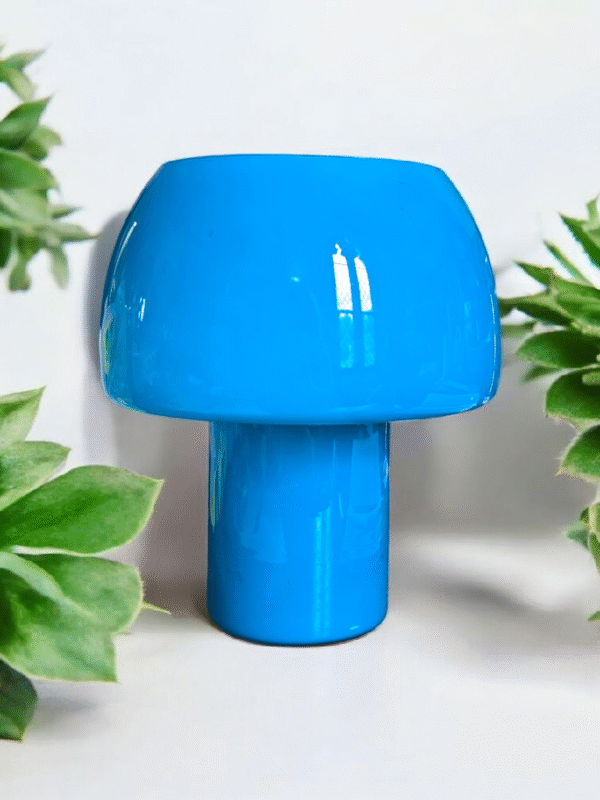 Mason Blue Glass Mid Century Table Lamp - Image 2
