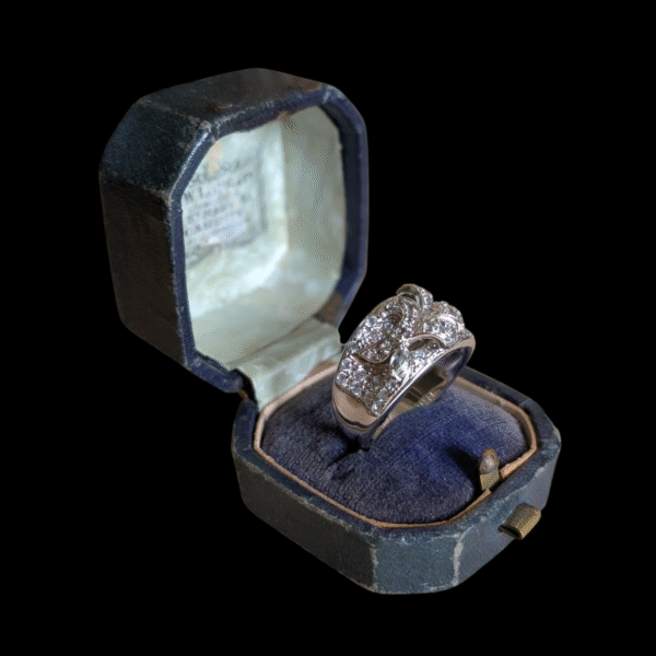 Sterling Silver Floral Cluster Ring - Size T