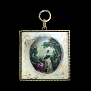 Lovely Vintage Gilt Framed Painted Plaque