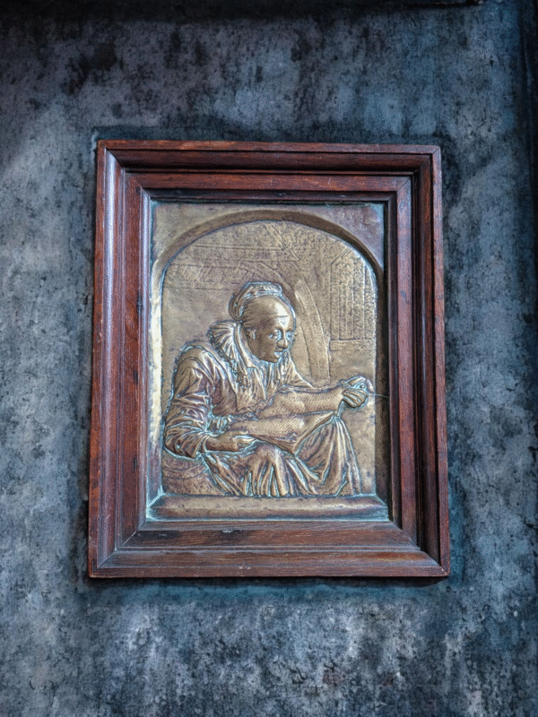 Solid Oak Framed Brass Plaque - Image 2