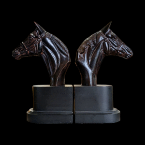 Pair Of Ceramic Horse Head Bookends