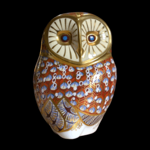 Royal Crown Derby Barn Owl Gold Stopper