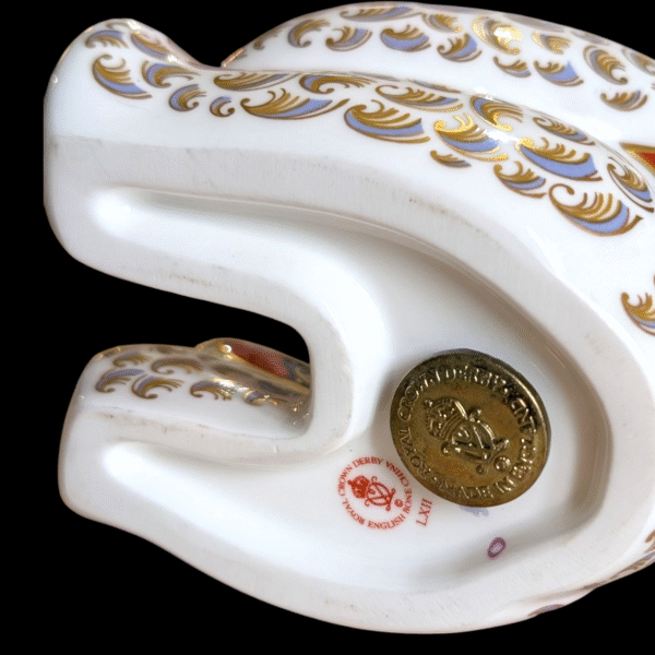 Royal Crown Derby Seated Teddy Bear With Gold Stopper - Image 4