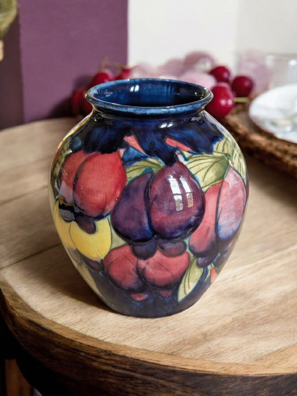 William Moorcroft 1918-1925 Plum Wisteria Vase Blue Backstamp - Image 2